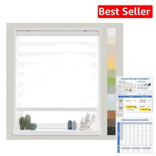 Contemporary Cordless Zebra Shades - Custom Size 20 to 105 in for Light Control