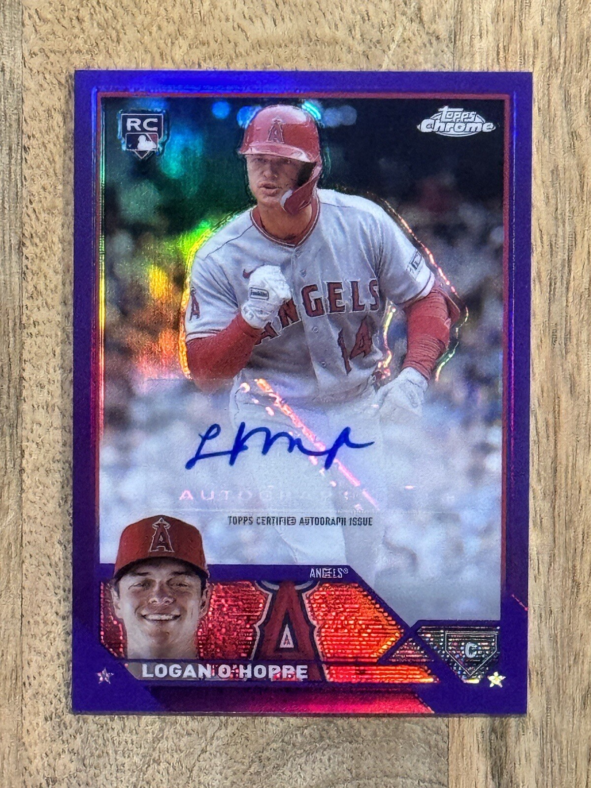 2023 Tools Chrome Update Logan O’Hoppe Purple Refractor Auto /250 Rookie RC