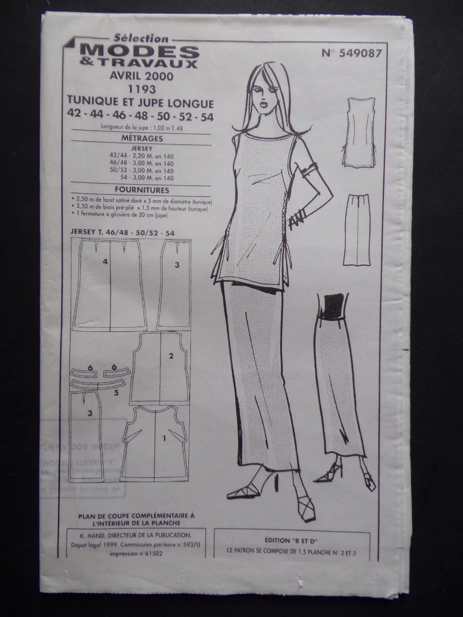 Patron MODES ET TRAVAUX Avril 2001 - Veste Et Jupe Pour Femme - Occasion