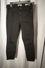 Bullhead denim co. black high rise skinniest ankle size 28" waist torn knee — photo 1