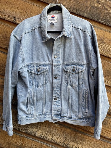 Vtg Pepsi Denim Trucker Jean Jacket 