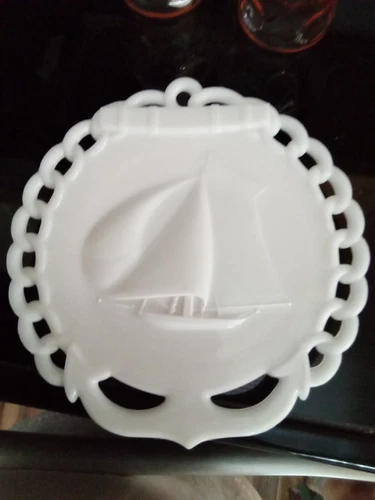 Vintage Milkglass Anchor/Ship Plate
