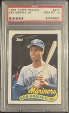 1989 TOPPS TRADED KEN GRIFFEY JR #41T ROOKIE RC SEATTLE MARINERS HOF @ PSA 10
