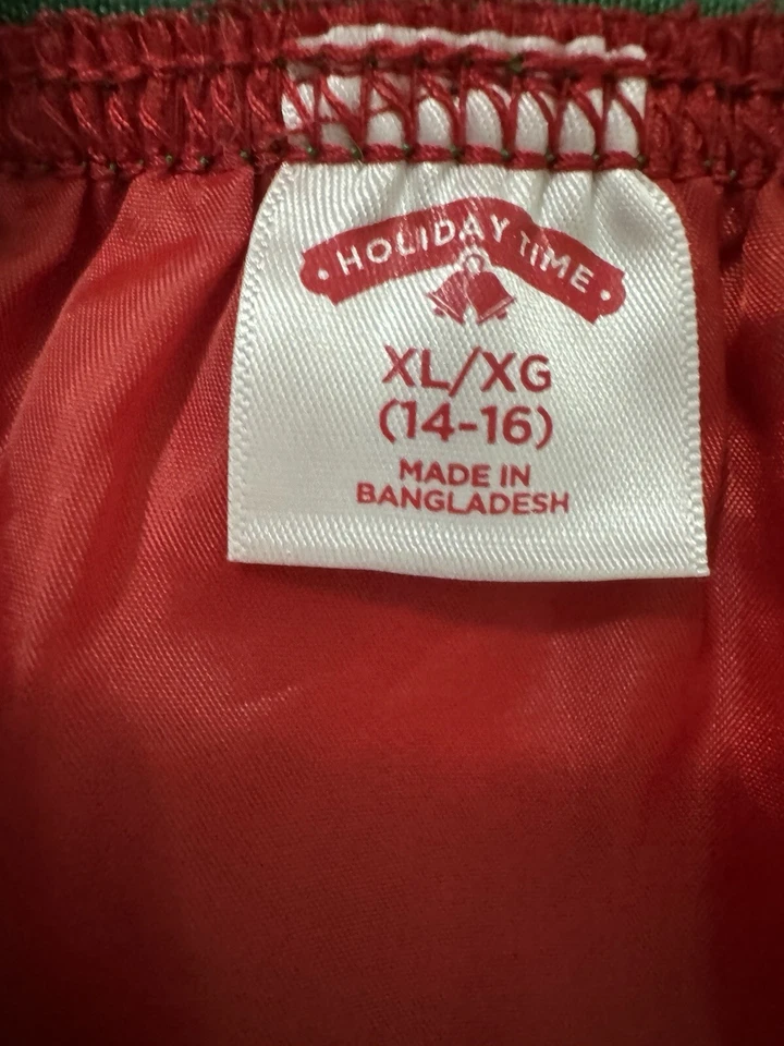 Holiday Time Tutu Skirt Youth Girl Red Green Sparkle Sequin 3 Layers  XL 14-16  - Image 3 of 3