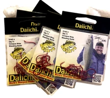 66ct Daiichi Red Walleye Octopus Hooks - Size 4  Fishing Bleeding Bait nwt