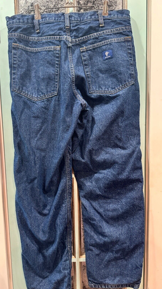 RK Brand Flannel Lined Jeans Blue Denim Straight Leg Cotton Men's Size