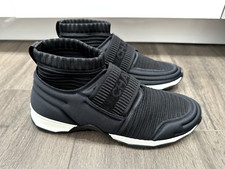 CHANEL BLACK STRETCHY FABRIC CC LOGO SOCK SNEAKERS TRAINERS SHOES 38.5 DEFECTS
