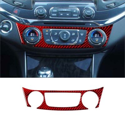Red Carbon Fiber Interior Climate Control Cover Trim For Chevrolet Impala