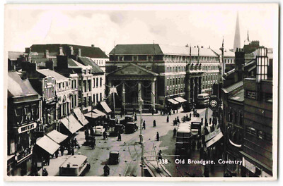 Alte Broadgate Coventry - Pre Blitz 1941 Echtfoto Postkarte T10