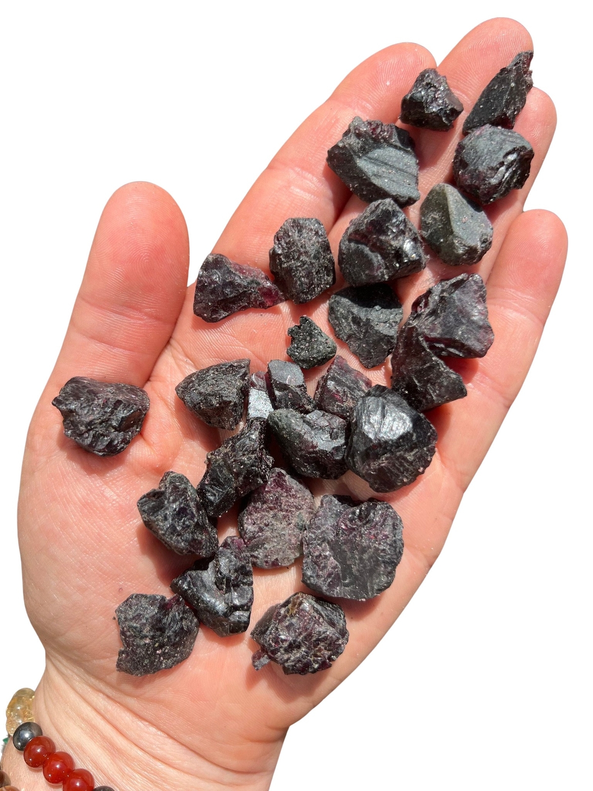 Raw Rhodolite Garnet Crystal - Natural Dark Garnet Stone