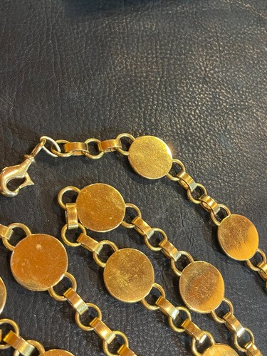 GUCCI BELT Chain logo Vintage Old Gucci Gold GG Necklace Pendant Choker kenkenjp - Picture 15 of 24