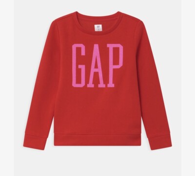 GAP Kinder rotes Logo Sweatshirt reines Rot & Pink Größe XL Alter 12 neu