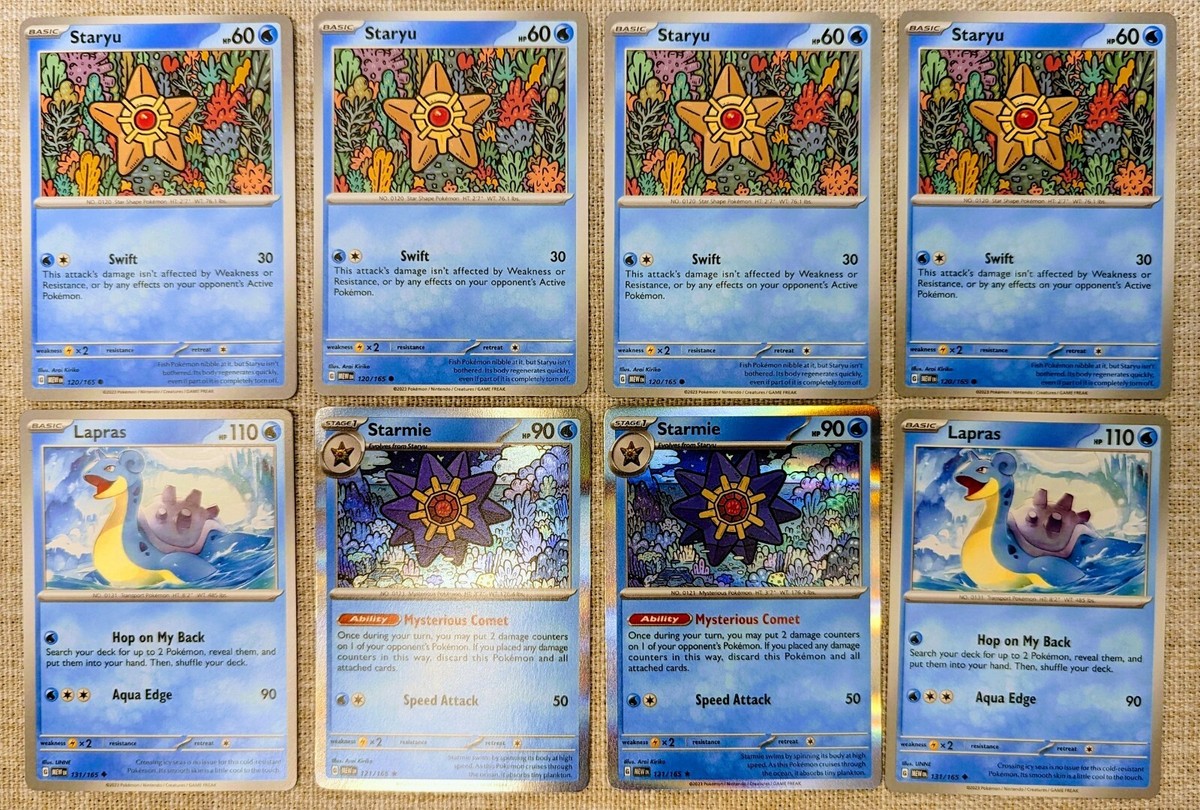 Pokemon TCG Scarlet & Violet 151 Lot Of 8 Staryu, Starmie, & Lapras Cards Rare! | eBay Pokemon TCG Scarlet & Violet 151 Lot Of 8 Staryu, Starmie, & Lapras Cards Rare! | eBay