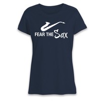 Musical Instrument Navy Blue Ladies T-shirt- Sax Musical Instrument Navy Blue Ladies T-shirt- Sax