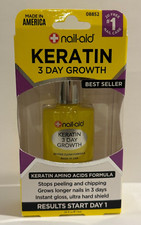 Lot Of 2 Nail-Aid Keratin 3 Day Growth Nail Treatment Strengthener - 0.55 oz