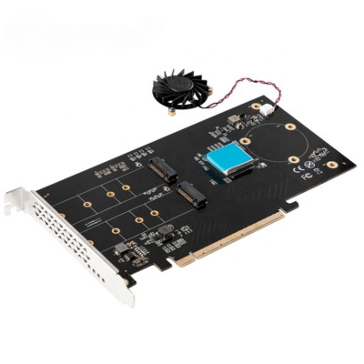 ASMedia Chipset ASM2824 Dual M.2 NVMe PCIe 3.0 X16 Adapter Built 