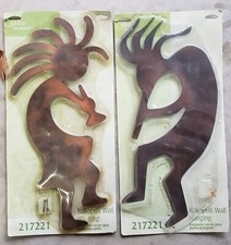 Kokopelli Dekoracja ścienna i ogrodowa, Metal zewnętrzny z miedzianym wykończeniem Sztuka podwórkowa