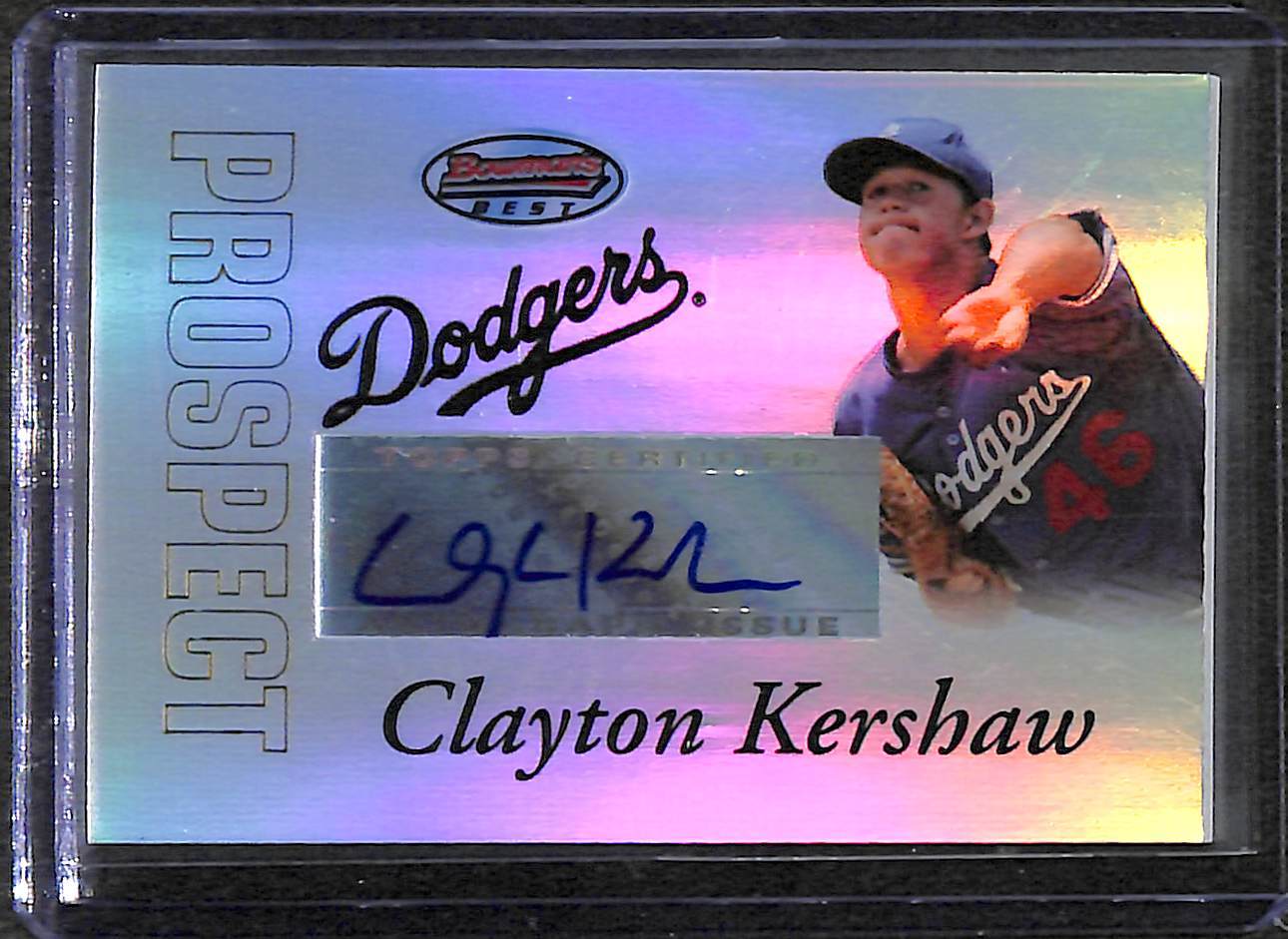 2007 Bowman's Best Prospect Auto #BBP45 Clayton Kershaw NM