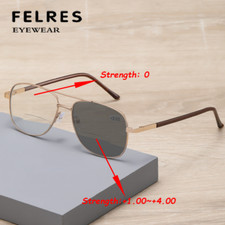 Metal Bifocal Photochromic Reading Glasses Men Outdoor presbyopia Sunglasses