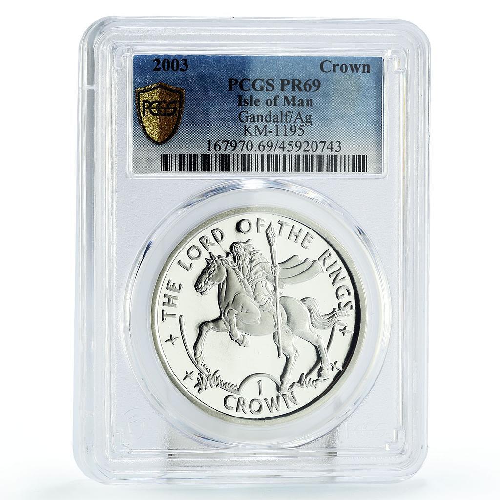 Isle of Man 1 crown Lord of the Rings Wizard Gandalf PR69 PCGS