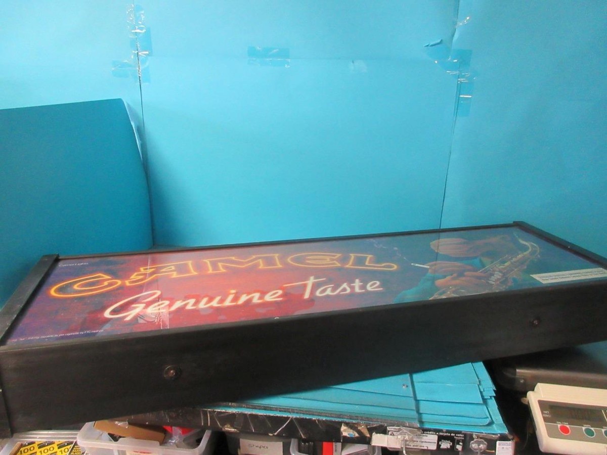 Rare Camel Joe Genuine Taste Floyd & Sax Light Up Sign 14”x48