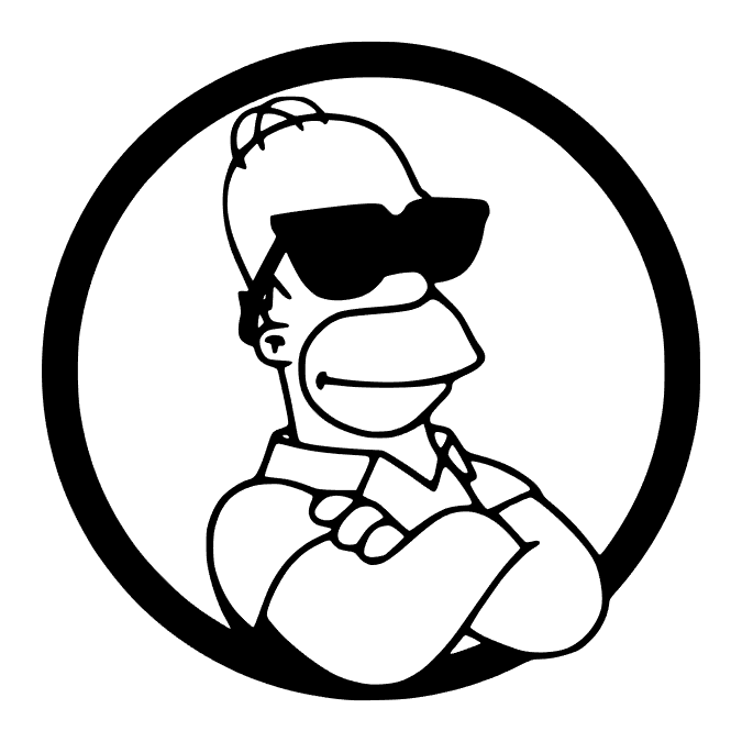 Homer Simpson Wearing Sunglasses Cool Sticker Permanent Decal Oracal 651 4