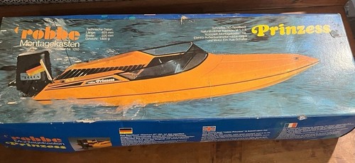 Rare Vintage Robbe Prinzess Glastron GT 150 Boat Kit W/ outboard -NOS- No Remote