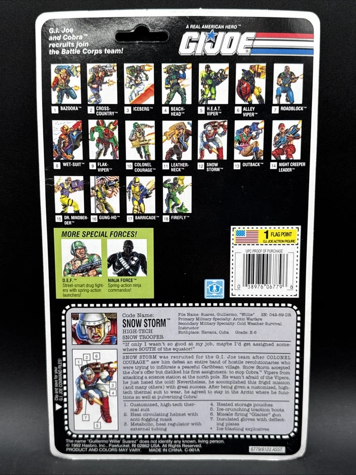 GI JOE Battle Corps 1992 #12 Orange Snow Storm High Tech Snow Trooper sellado Foto 4 de 4