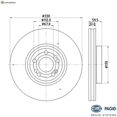 2x BREMSSCHEIBE 8DD 355 132-331 FÜR MERCEDES-BENZ M 264.920 2.0L 4cyl GLE