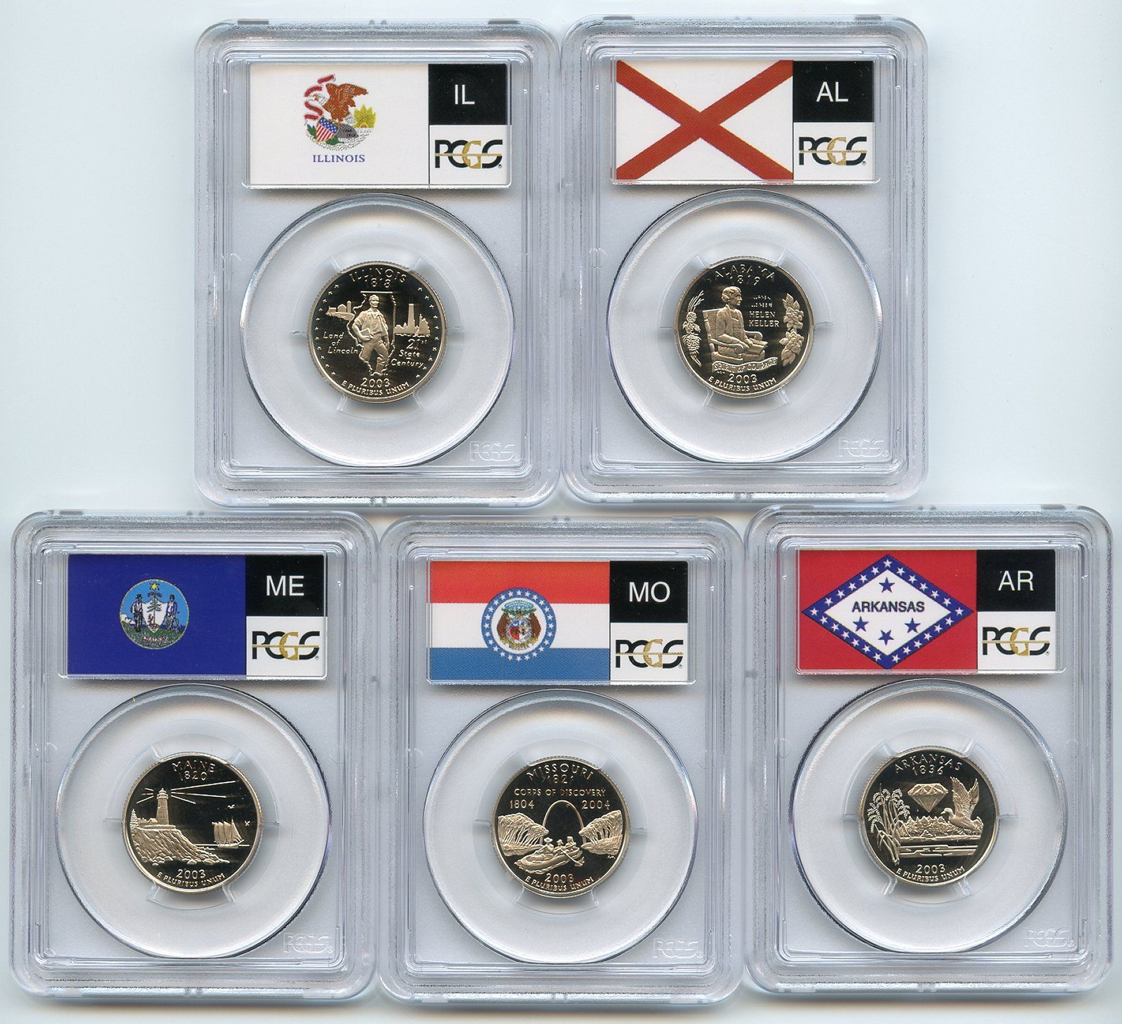 Blu Cladding 2003 S Clad State Quarter Set PCGS PR69DCAM | eBay