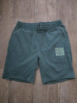 VOLCOM Men's Green Drawstring Fleece Shorts Size Medium Lounge Travel Comfort