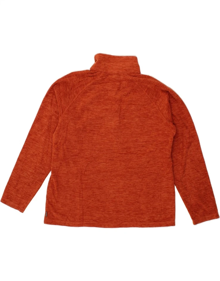 Jersey polar EDDIE BAUER para mujer con cremallera cuello Reino Unido 16 grande naranja a rayas YD03 Foto 2 de 3