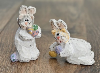 Vintage Eddie Walker Easter Kittens Cats In Bunny Rabbit Outfits Set Of 2