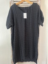 B2 Madewell Black Novell Striped Shift Dress Size M -NWT!