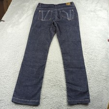 Vintage Y2K Z Cavaricci Pants Womens 8 Blue Corduroy Shiny Straight Stretch