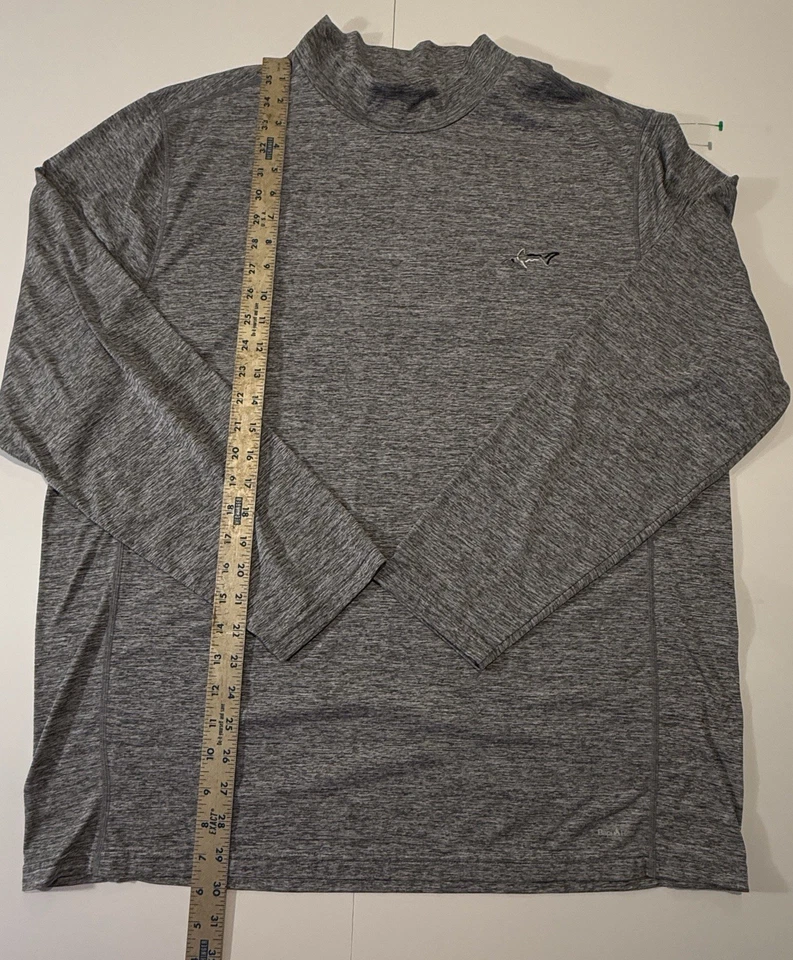 Greg Norman Play Dry Long Sleeve Mock Neck Gray Golf Shirt Men's Size XL SKU197 - Image 2 of 4
