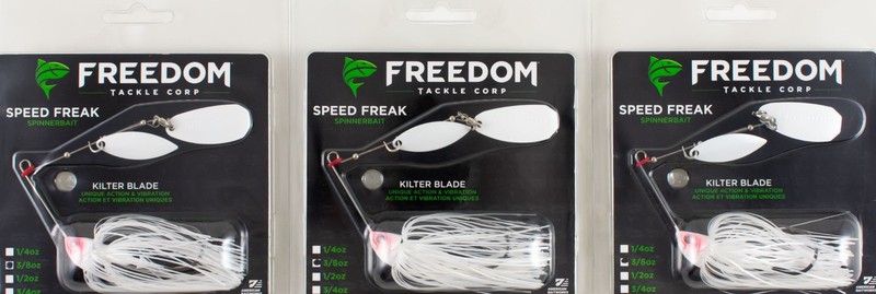 (LOT OF 3) FREEDOM TACKLE SPEED FREAK SPINNERBAIT 3/8OZ SNOWMAN #53157 CP6281