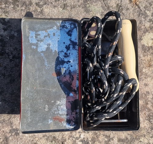 Vintage Mid Century Prilect Travelling Iron Original Tin Box British Made Retro (photo 4)