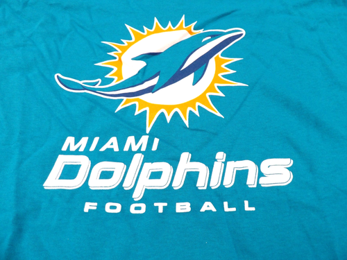 NEW MAJESTIC NFL MIAMI DOLPHINS TEAL T-SHIRT SIZE L - Picture 2 of 4