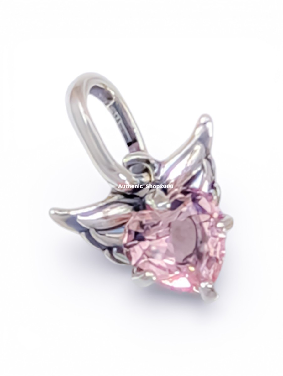♡M♡ New 100% Authentic PANDORA ME 925 Ale Pink Winged Heart Mini Charm