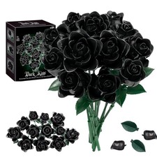 Gothic Black Rose Bouquet Building Blocks Unique Decoration Perfect Gift