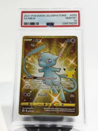 PSA 10 Gem Mint Pokemon 2021 Mew Full Art Celebrations Gold 25/25 Anniversary