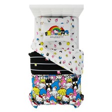 Hello Kitty Friends 5 Piece Twin Size Bedding Set Reversible Comforter Sheet Set