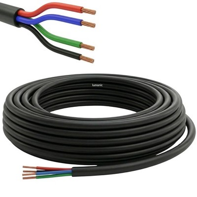 1m RGB LED Steuerleitung 4x 0,34mm² LiYY Verlängerung 4 adrig Stromkabel Schwarz