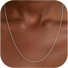 S925 Sterling Silver Chain for Women, 1.1mm Sterling Silver Cable Necklace Thick