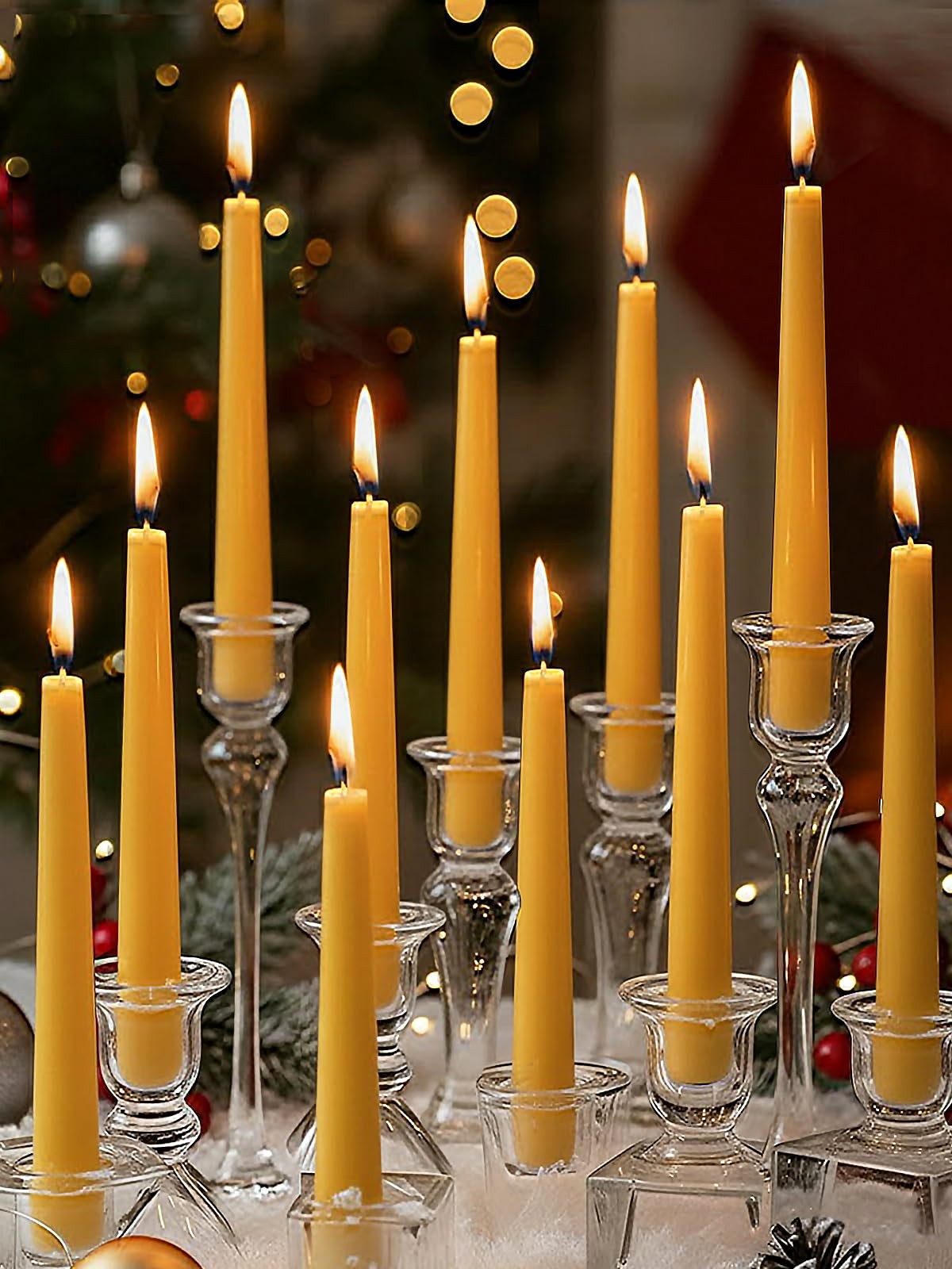 , 7in Pure Beeswax Candles Non ,7 Hours Long Bur...