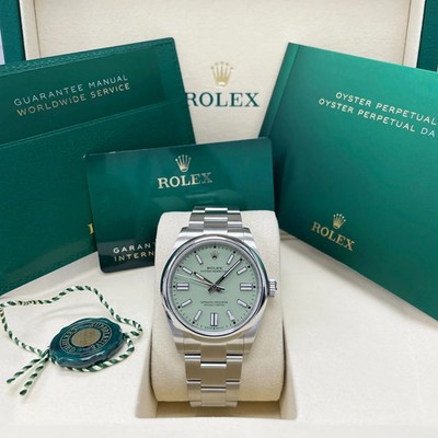 New 2026 Rolex Oyster Perpetual 41mm Pistachio, Stainless Steel Reference 134300