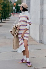 Anthropologie Daily Practice Karigan Midi Sweater Dress Turtleneck Stripe XS NWT