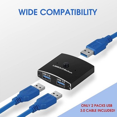 USB 3.0 Switch Selector KVM Switch 5Gbps 2-in-1 Out Two-Way USB 3.0 Sharer   DE