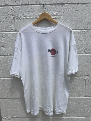 Hard Rock Cafe Atlantic City White Rock & Pop Graphic T-Shirt, Size XL
